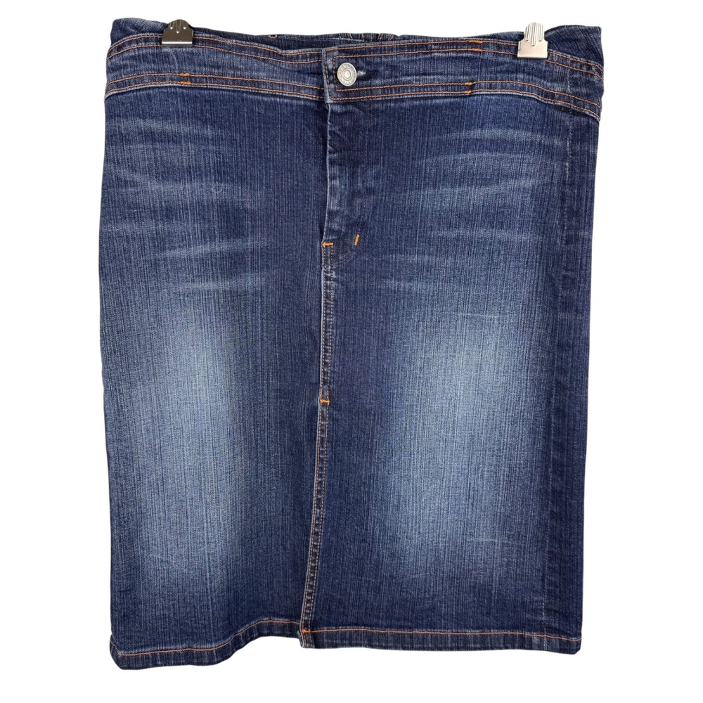 7 For All Mankind Denim Skirt Size‎ 28 Dark Wash Cotton Blend Y2K